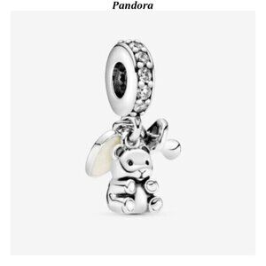 Pandora Silver Charm Bracelet with Bear and Heart